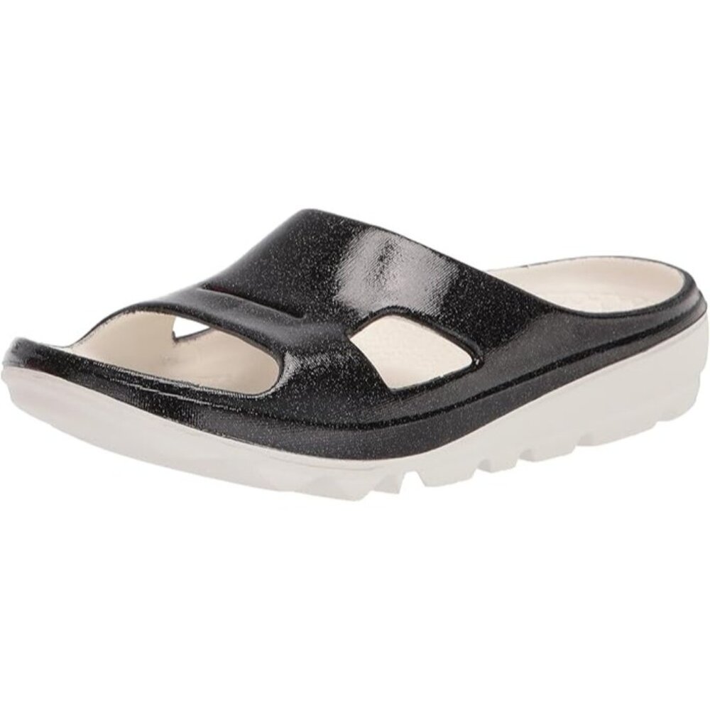 Spenco Women's 9 Black Glitter Slide‎ Flip-Flop Sandals Water Shoes Summer